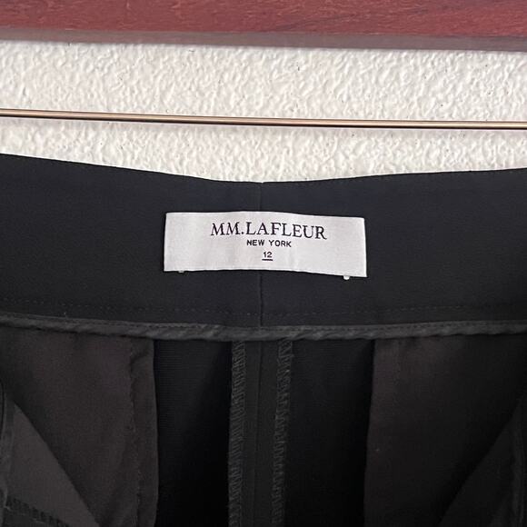 MM.LaFleur Black Wide Leg Cropped Culotte Pants Size 12 High Rise Career - Picture 7 of 10